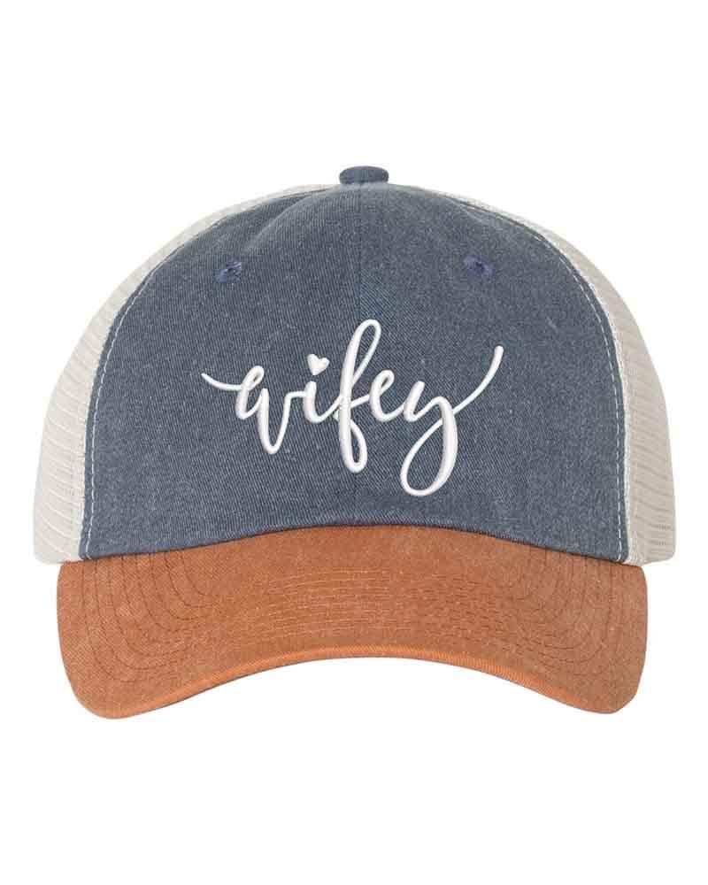 Embroidered Wifey/Hubby Trucker Hat – Anniversary Gift Cap