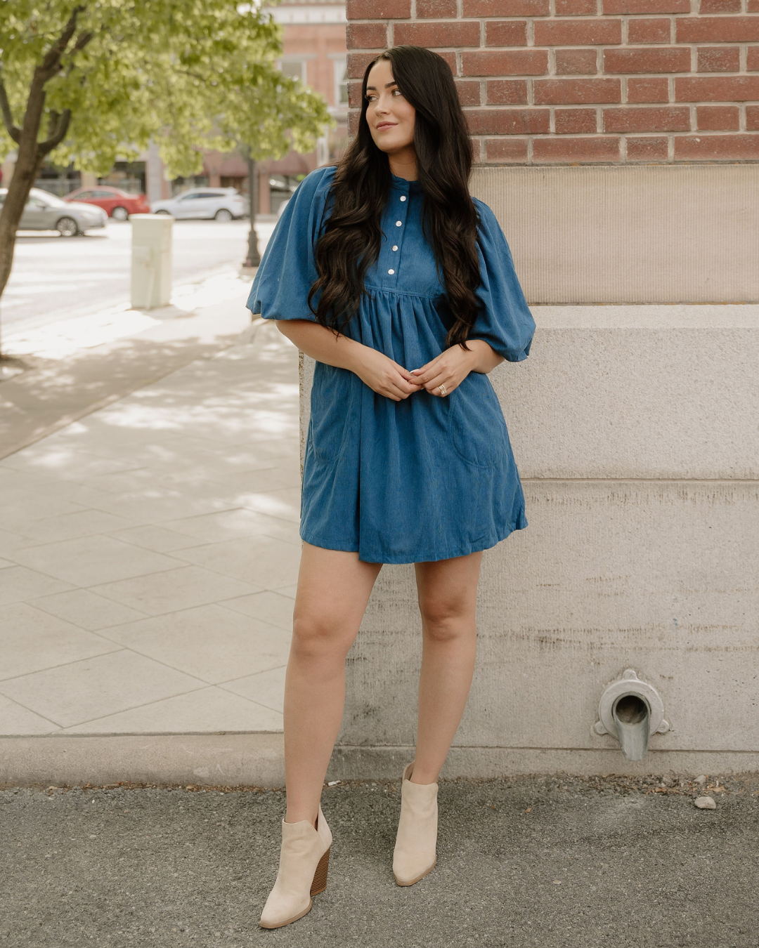 Sutton Corduroy Dress - Teal