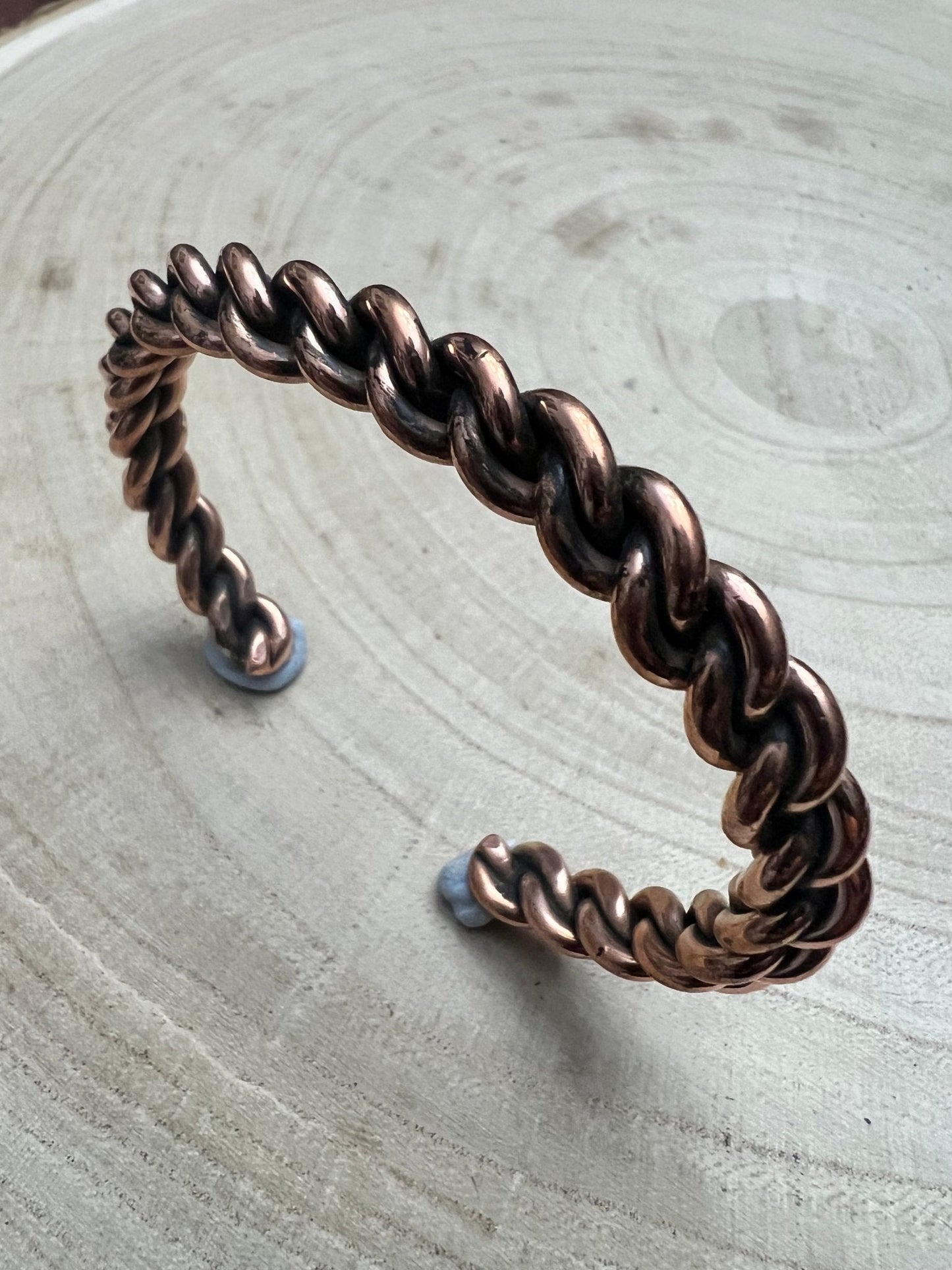 Elaine Tahe Navajo Copper Bracelet — Slim 5/16" Wide (Fits Up to 6 7/8" Wrist)