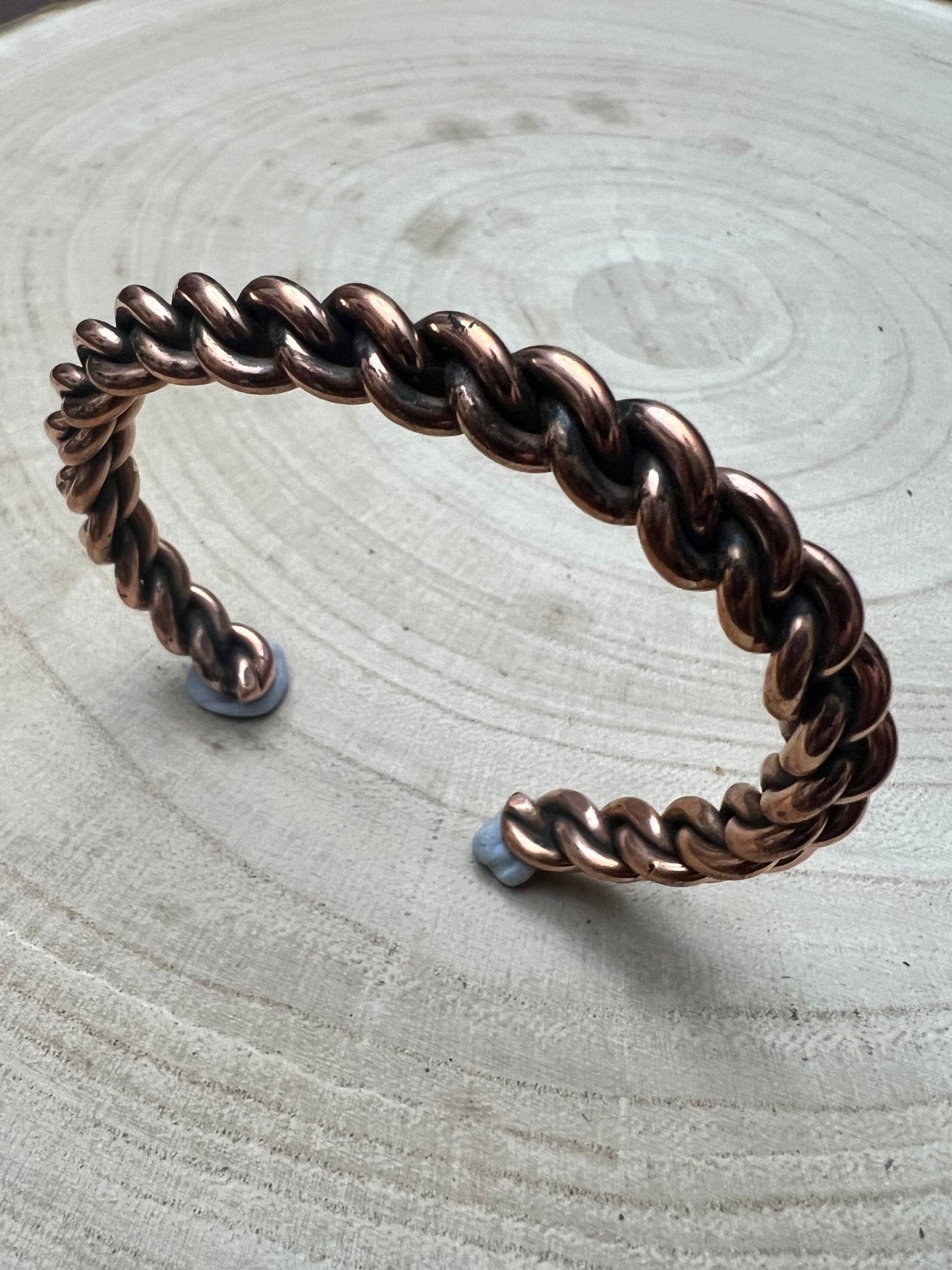 Elaine Tahe Navajo Copper Bracelet — Slim 5/16" Wide (Fits Up to 6 7/8" Wrist)