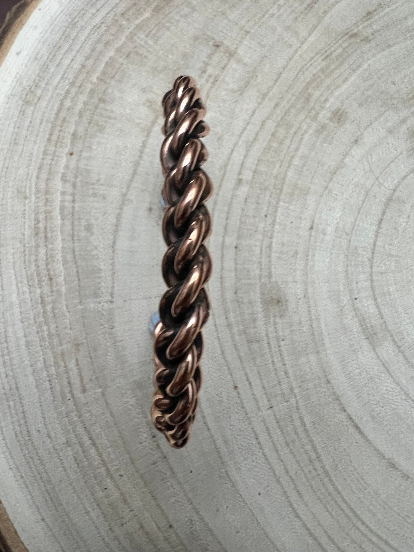 Elaine Tahe Navajo Copper Bracelet — Slim 5/16" Wide (Fits Up to 6 7/8" Wrist)