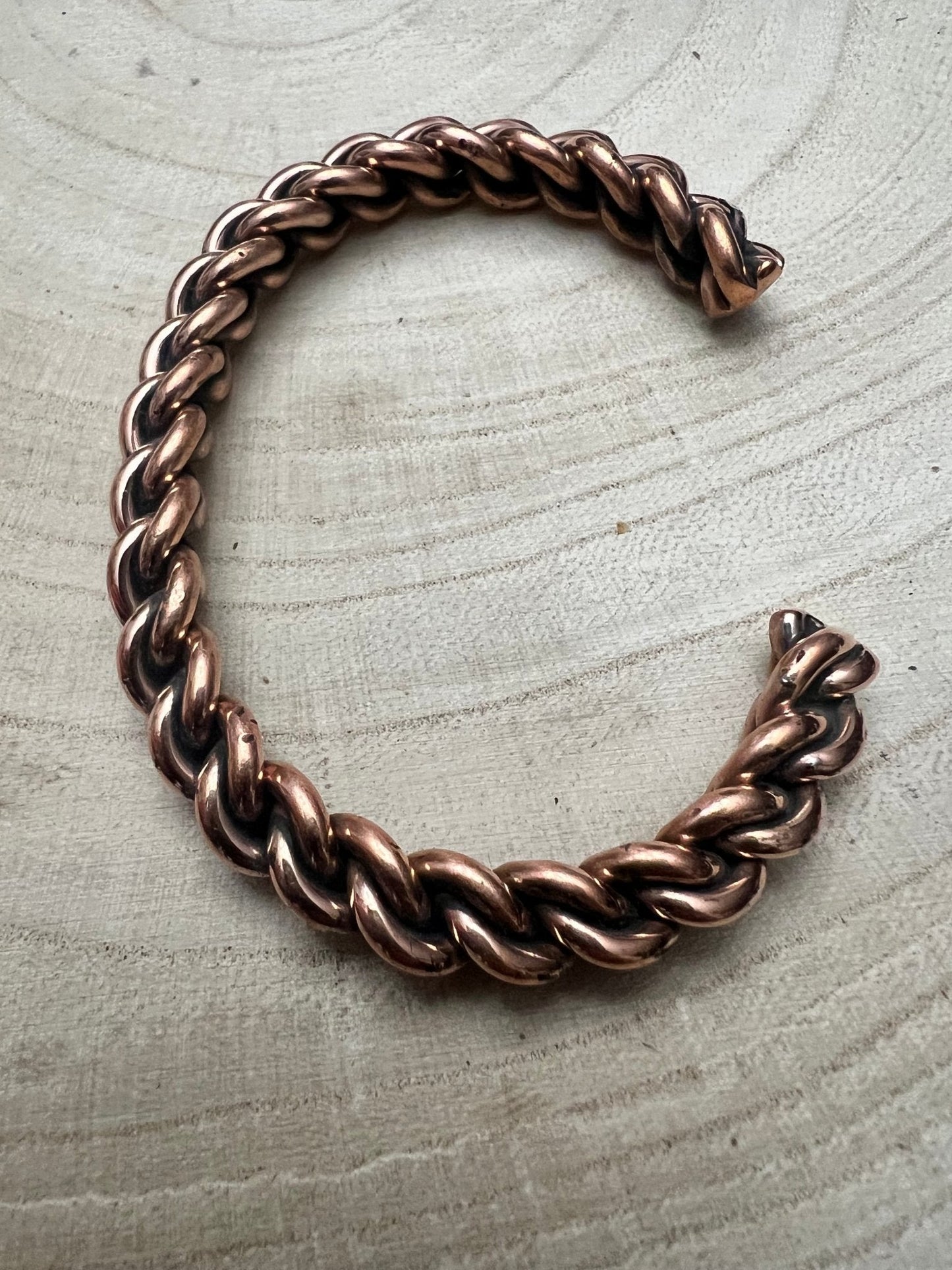 Elaine Tahe Navajo Copper Bracelet — Slim 5/16" Wide (Fits Up to 6 7/8" Wrist)