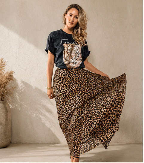 Fierce Flow Leopard Skirt