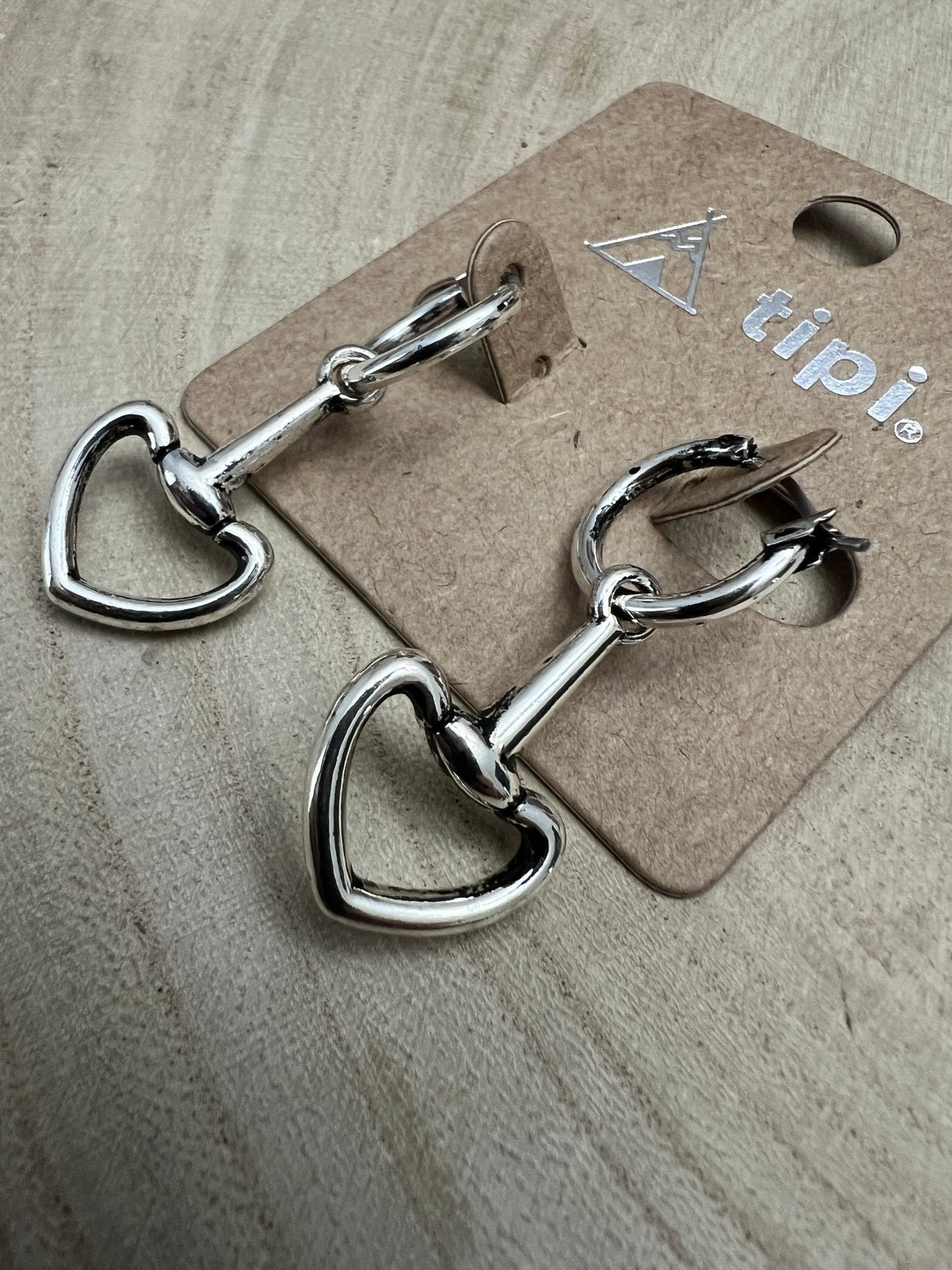 Western Snaffle Bit Dangle Hoop Earrings — Equestrian 1¼" Drop